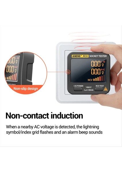 Aneng AC11 Dijital Akıllı Soket Test Cihazı Voltaj Testi Dedektörü Toprak Nötr Faz Kontrolü Rcd Ncv Testi Eu-Plug (Yurt Dışından) fırsatları