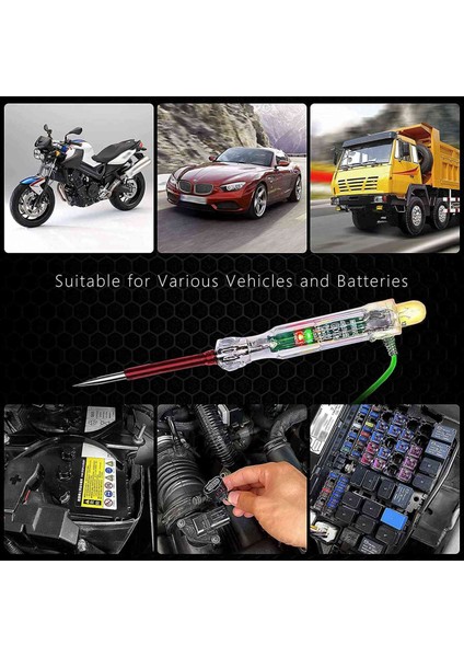 2x Otomotiv LED Devre Test Cihazı 6-24V Çift Problu Test Işığı 47 Inç Antifrizli Tel Timsah Klipsi Test Için (Yurt Dışından) modelleri