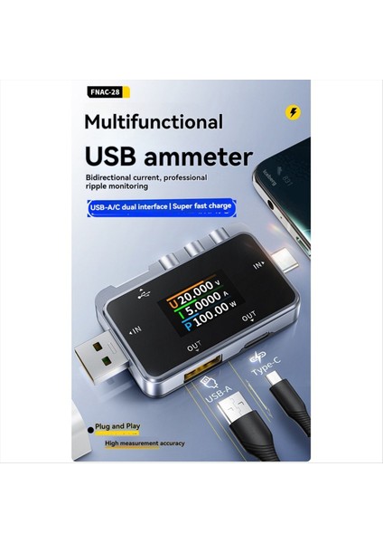 Voltaj Akım Güç Ölçümü Için LCD Ekranlı USB Test Cihaz Dijital Voltmetre Ampermetre Hızlı Şarj Algılama (Yurt Dışından) fiyatları