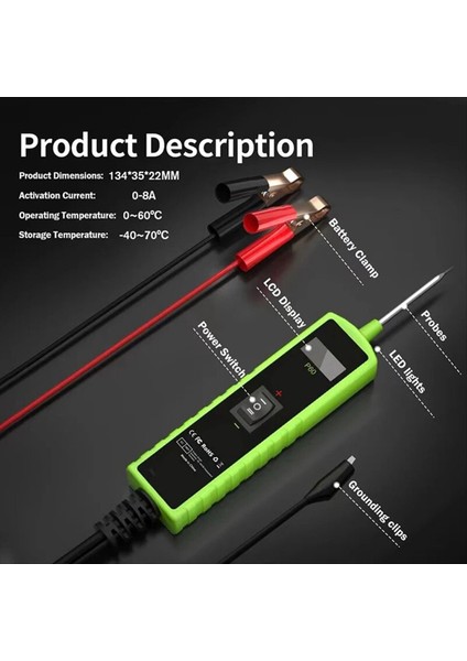 P60 Otomotiv Devre Test Makinesi Araç Elektrik Sistemi Kısa Test Cihazı 6-30V Dc LCD El Feneri Bileşen Aktivasyonu (Yurt Dışından) indirimleri