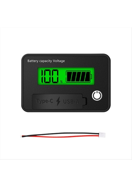 Dc 8-30V LCD Dijital Pil Voltmetre Kapasite Göstergesi Lityum Asit Pil Voltaj Test Cihazı Ölçer Aracı Typec Çıkışı C (Yurt Dışından) modelleri