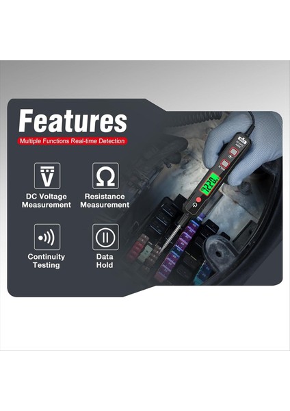 Akıllı Araba Testi Işığı 0 8V-100V Dc Buzzer Devre Test Cihazı El Feneri ile Çift Yönlü Voltaj Test Cihazı Süreklilik Sigortası (Yurt Dışından) indirimleri