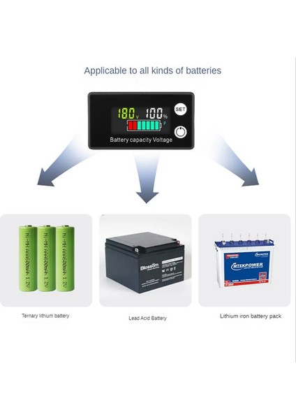 6133A Pil Kapasite Göstergesi DC8V-100V Kurşun Asit Lityum Lifepo4 Araç Motosiklet Voltmetre Voltaj Göstergesi Renk Ekran (Yurt Dışından) indirimleri