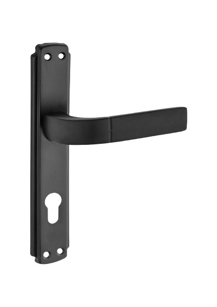 Nergis Kol Aynalı Siyah Yale Kapı Kolu