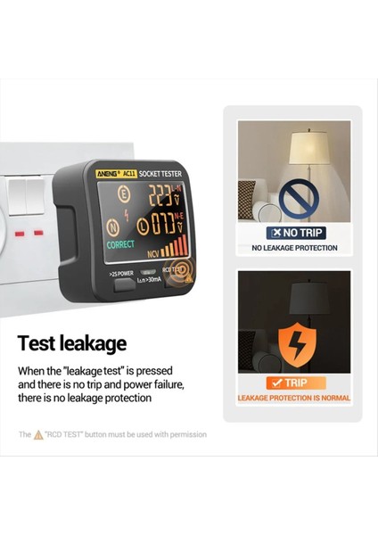 Aneng AC11 Dijital Akıllı Soket Test Cihazı Voltaj Testi Soket Dedektörü Toprak Nötr Faz Kontrolü Rcd Ncv Testi Us-Plug (Yurt Dışından) indirimleri