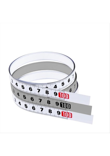 3 Parçalı Kendi Yapışkanlı Bant Maddesi 39 Inç Sol ve Sağ Metal Metrik Bant Ölçütü 78 Inç Merkezden Yan Okuma Bandı (Yurt Dışından)