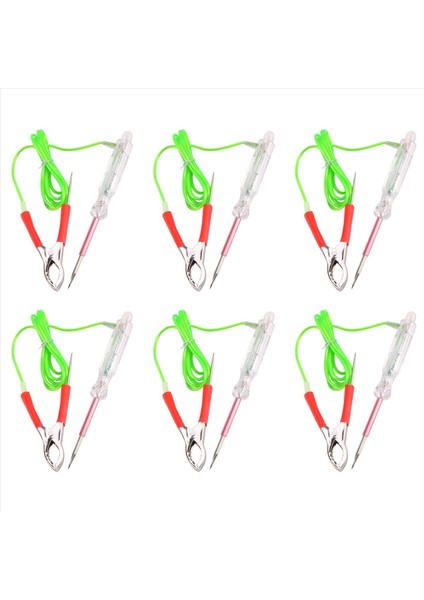 6x Otomotiv LED Devre Test Cihazı 6-24V Çift Problu Test Işığı 47 Inç Antifriz Tel Timsah Klipsi Test Için (Yurt Dışından)