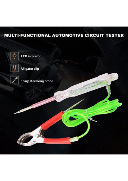 6x Otomotiv LED Devre Test Cihazı 6-24V Çift Problu Test Işığı 47 Inç Antifriz Tel Timsah Klipsi Test Için (Yurt Dışından) indirimleri