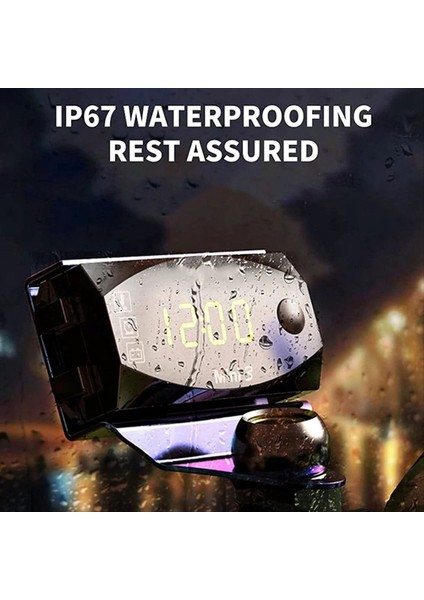 LCD Ekran Voltmetre Su Geçirmez IP67 Motosiklet Scooter Otomobil Teknesi Için Dijital Zaman Saati 3-1 Arada Termometre Mavi Işık (Yurt Dışından) modelleri