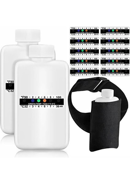 14PCS Idrar Testi Komple Kit 2 Taşınabilir Boş Şişe 10 Yapışkan Sıcaklığa Duyarlı Test Şeritleri ve Yalıtım Çantası (Yurt Dışından)