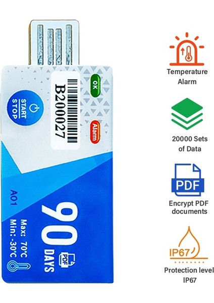 90 Gün USB Arayüz Sıcaklık Günlüğü Veri Depo Depolama Soğutmalı Taşıma (Yurt Dışından) fiyatları