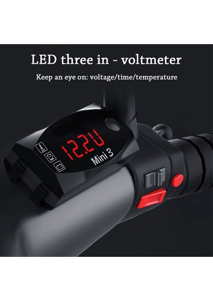 LCD Ekran Voltmetre Su Geçirmez IP67 Motosiklet Scooter Otomobil Teknesi Için Dijital Zaman Saati 3-1 Arada Termometre Mavi Işık (Yurt Dışından) indirimleri