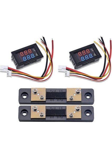 2pcs 0 28 Inç Dijital Volt Amp Voltmetre Ampermetre Metre 100V 50A 3 Bit Voltaj Akım Test Cihazı 50A 75MV Şönt (Yurt Dışından)
