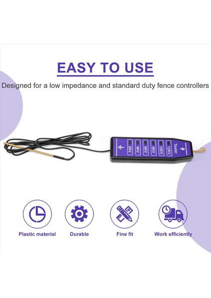 2-12KV Çiftçi Çit Voltaj Test Aracı Elektrikli Çit Voltaj Test Cihazı Elektrikli Güneş Enerjisi (Yurt Dışından)