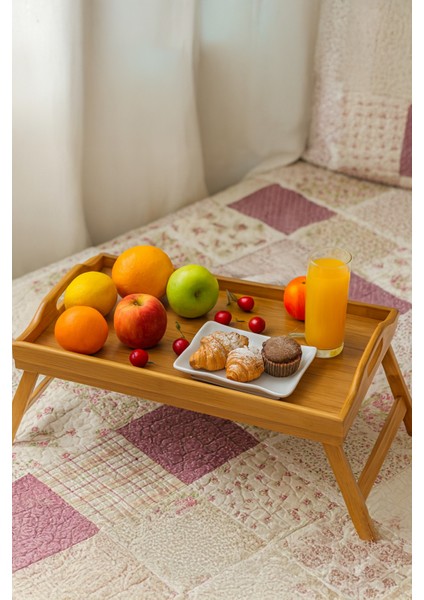 Katlanır Ayaklı Bambu Yatak Keyif Tepsisi (50CM*30CM), Portatif Tepsi fırsatları