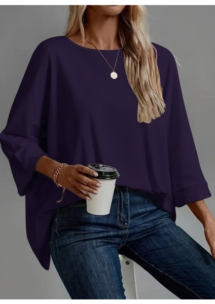 Cottonlab Kadın Truvakar Kollu Bisiklet Yaka Viskon Bluz modelleri