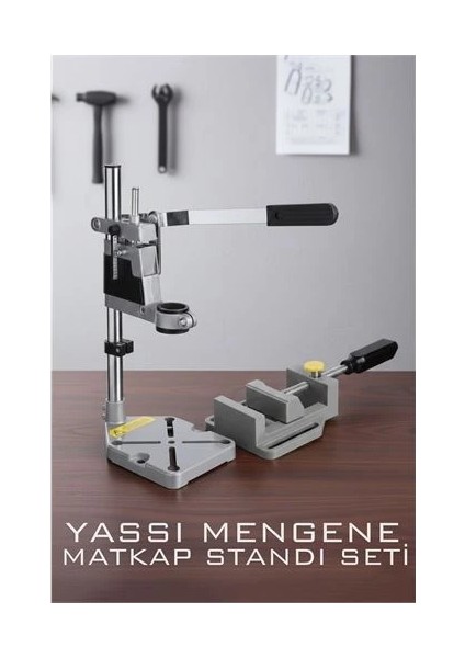 Bfs Tezgah Üstü Matkap Standı + Tezgah Mengenes Seti