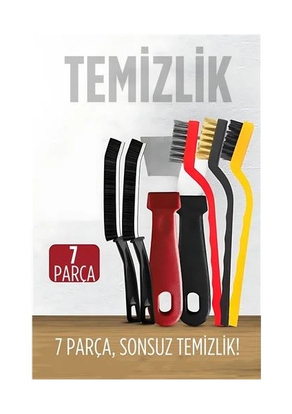 Bfs 7 Parça Çok Amaçlı Temizlik Spatula ve Fırça Seti