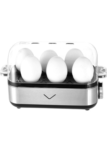 Inox Yumurta Pişirme Makinesi 6 Yumurta Kapasitesi 430W Otomatik Kapanma Özelliği