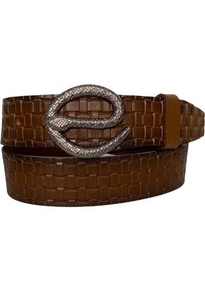 Deri Siyah Nikel Tokalı Kahverengi Kadın Kot Kemeri 4 cm fiyatları