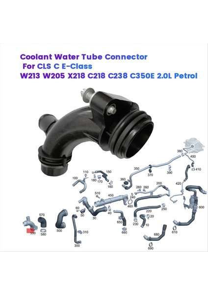 A2742000256 Soğutucu Su Pompası Tüp Tüp Konsektörü Mercedes Benz Cls C E Sınıfı W213 W205 X218 C218 C238 C350E 2 0l Petrol (Yurt Dışından) fiyatları