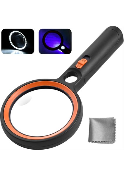 Okuma Işığı ile El Taşınır Büyüteç 30 LED Okuma Büyüteç 1 Uv Işık Yaşlılar Için 2 Mod Muayene Madeni Paralar (Yurt Dışından)