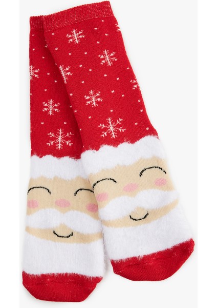 Noel Baba Desenli Havlu Yılbaşı Çorabı