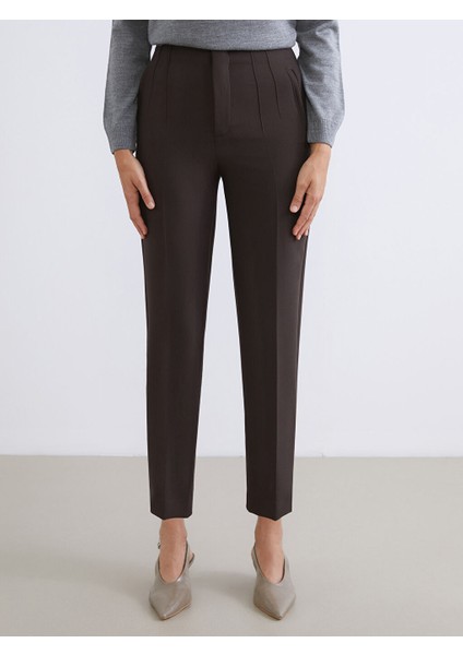 Vision Kahverengi Yüksek Bel Dar Fit Kadın Pantolon fiyatları