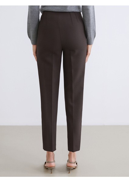 Vision Kahverengi Yüksek Bel Dar Fit Kadın Pantolon fırsatları