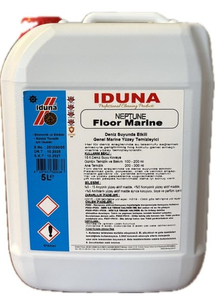 Neptune Floor Marine Deniz Suyunda Etkili Genel Marine Yüzey Temizleyici 5l