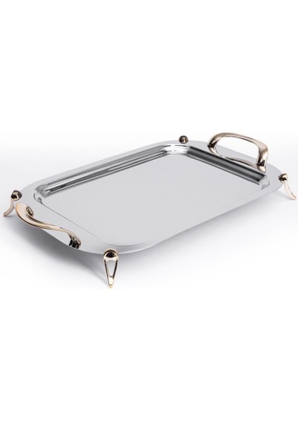 Aqua Ayaklı Çelik Tepsi Gold PA6012