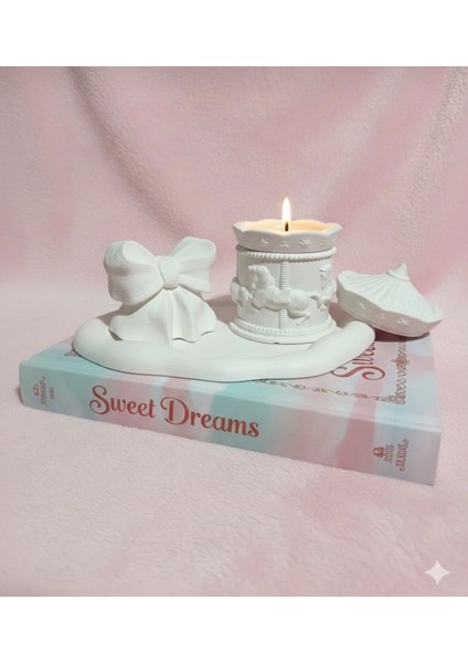 Mumlu Atlı Karınca Vazo Set Yıkanabilen Taş Tozu