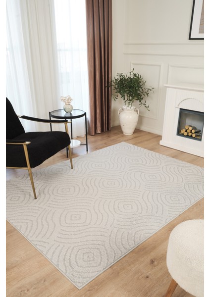 Gri Yumuşak Dokulu Uzun Ömürlü Lateks Kaymaz Taban Salon Oturma Odası Mutfak Koridor Halı Rivon RN04