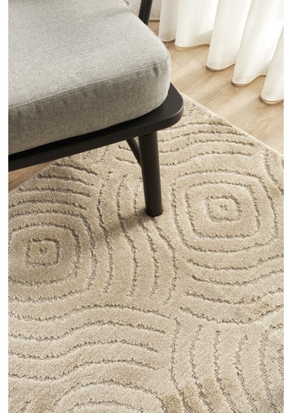 Bej Yumuşak Dokulu Uzun Ömürlü Lateks Kaymaz Taban Salon Oturma Odası Mutfak Koridor Halı Rivon RN06 fiyatları