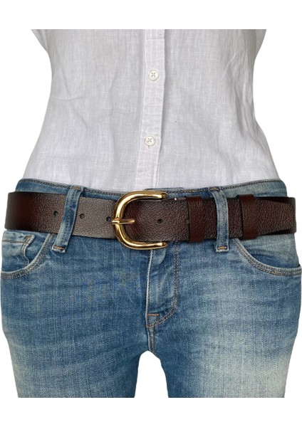 Deri, Gold Tokalı Bordo Kadın Kot Kemeri 4 cm fırsatları
