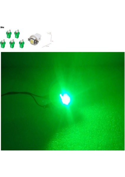( 5 x Adet ) 1 Set T5 B8.5d Model LED Duylu Dipsiz Ampul Yeşil 1.2W (T5 B8.5d Green) fiyatları