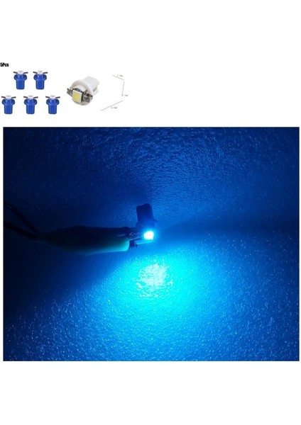 ( 5 x Adet ) 1 Set T5 B8.5d Model LED Duylu Dipsiz Ampul Buz Mavi 1.2W (T5 B8.5d Ice Blue) fiyatları