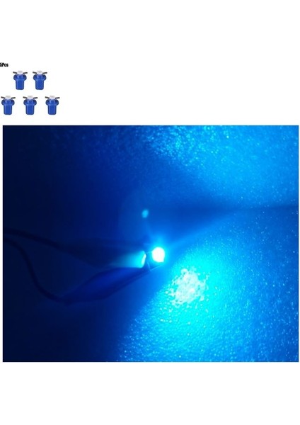 ( 5 x Adet ) 1 Set T5 B8.5d Model LED Duylu Dipsiz Ampul Buz Mavi 1.2W (T5 B8.5d Ice Blue) modelleri