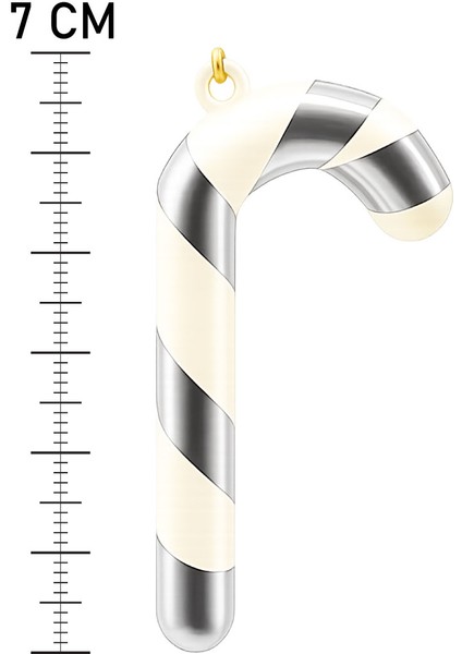 6lı Şeker Kamışı Yılbaşı Süs 7cm Kırmızı Beyaz Renkli Noel Süsleri modelleri