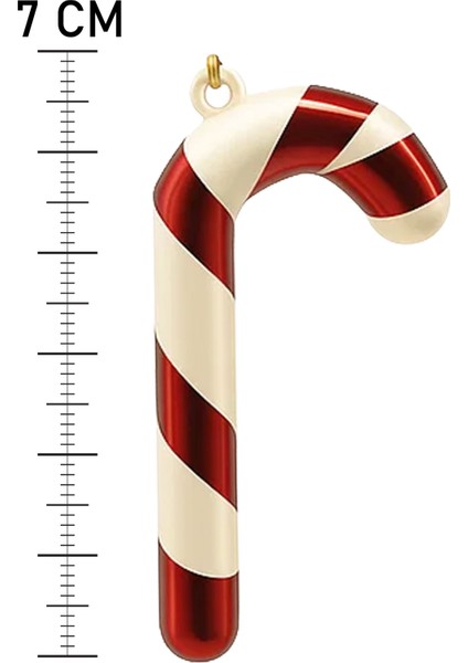 6lı Şeker Kamışı Yılbaşı Süs 7cm Kırmızı Beyaz Renkli Noel Süsleri indirimleri