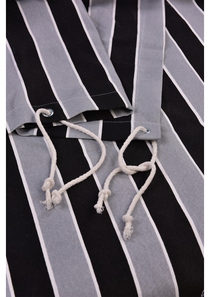 Kalın- Işık Su Geçirmez Düğmeli Kuş Gözlü Bağcıklı Balkon Perdesi Siyah-Gri Enxboy modelleri