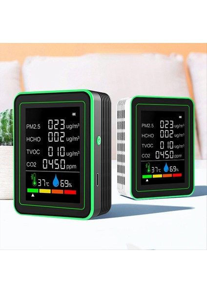 Toplam Akıllı Wifi Hava Kalitesi Sensörü Koruma Çok Fişli Koruyucu Co2/tvoc/hcho/pm2 5/sıcaklık/nem Siyah (Yurt Dışından) indirimleri