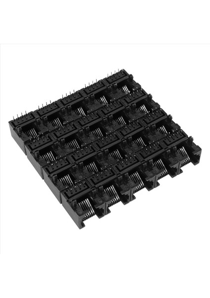 20PCS RJ45 8P8C Bilgisayar Internet Ağı Pcb Jack Socket Siyah (Yurt Dışından)
