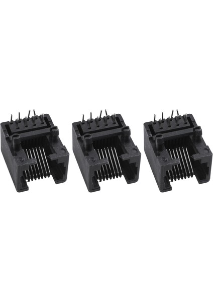 60PCS RJ45 8P8C Bilgisayar Internet Ağı Pcb Jack Socket Siyah (Yurt Dışından)