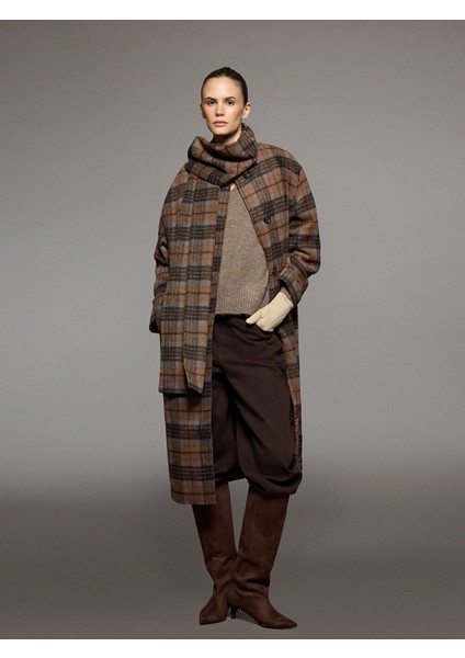 Jeans Kahverengi Balloon Fit Kadın Jean Pantolon