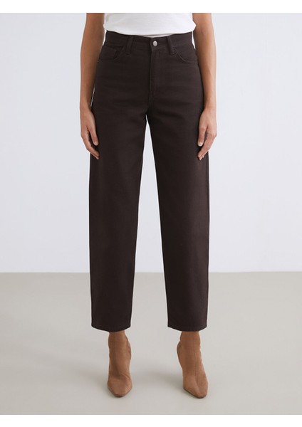 Jeans Kahverengi Balloon Fit Kadın Jean Pantolon fiyatları