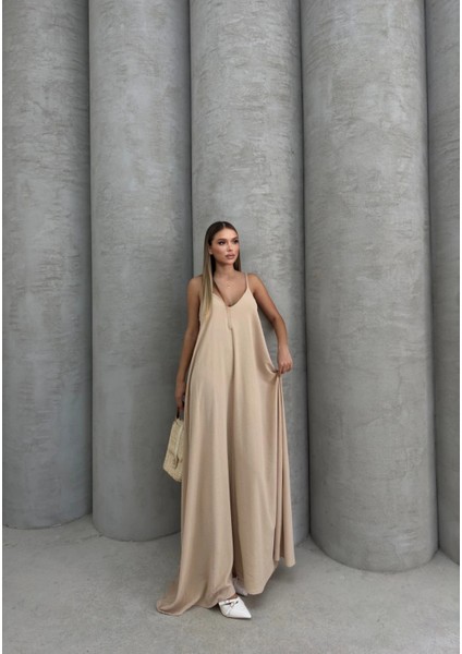 Aerobin Uzun Elbise Bej Pt modelleri