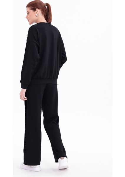 Yanları Nervürlü Katlamalı Uzun Kollu Yumuşak Akışkan Kumaş Viskon Günlük Alt Üst Takım modelleri