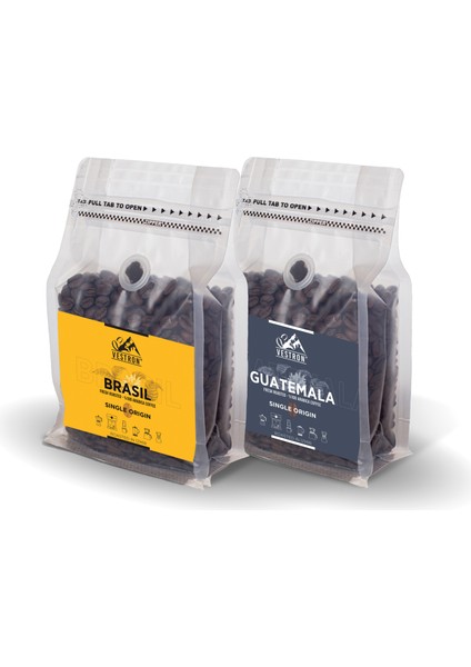 Süper 2'li Set Brezilya Ve Guatemala |%100 Arabica|Medium Roast|Single Origin|2x250g
