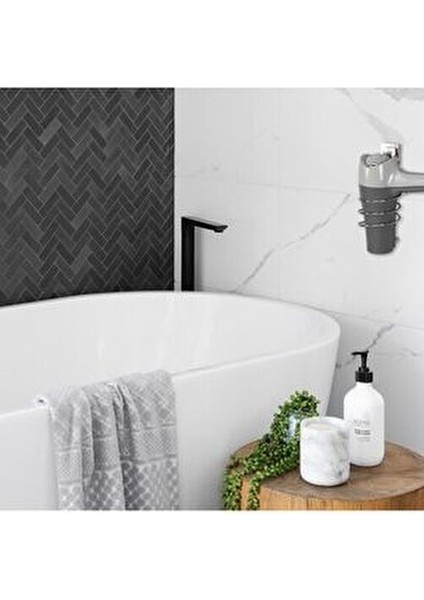 Fön Makinesi Asma Aparatı Yapışkanlı Siyah Renkli Modern Tasarım ile Güçlü Yapışma